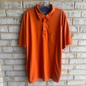 Woolrich Short Sleeve 1/4 Button Pullover Orange Polo Shirt Men's Size XL